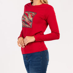 LUMA - DAMSKA KOSZULKA Z DŁUGIM RĘKAWEM, 100% BAWEŁNY