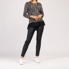 MIRA - MODNY T-SHIRT DAMSKI Z DŁUGIM RĘKAWEM