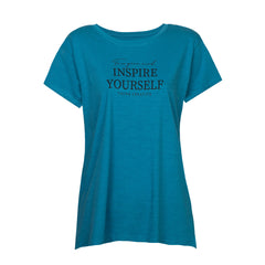 DAMSKA KOSZULKA Z KRÓTKIM RĘKAWEM Z BAWEŁNY Z NADRUKIEM - INSPIRA