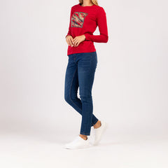 LUMA  - DAMSKA KOSZULKA Z DŁUGIM RĘKAWEM, 100% BAWEŁNY