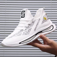 VIGORIX - MĘSKIE BIAŁE SZNUROWANE BUTY DO BIEGANIA