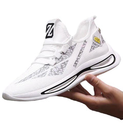 VIGORIX - MĘSKIE BIAŁE SZNUROWANE BUTY DO BIEGANIA